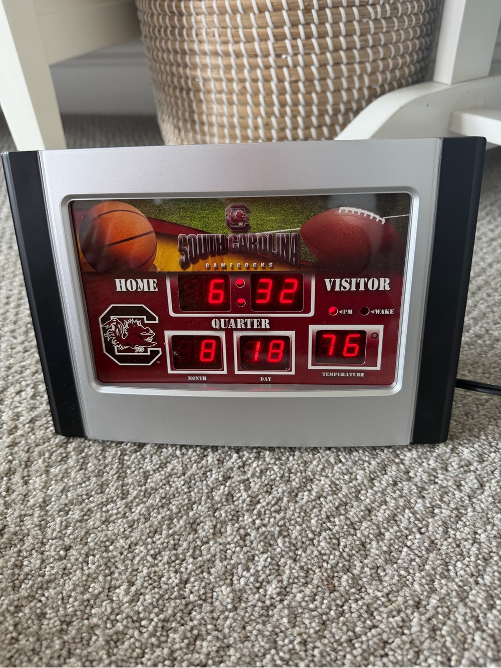 NCAA South Carolina Gamecocks Football Score Board Wall Clock with Thermometer